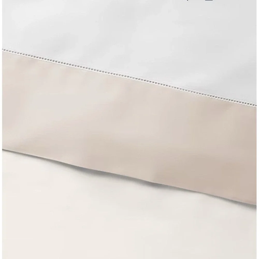 Ralph Lauren RL 624 TC‎ Organic Sateen Border Queen Flat Sheet Coastal Sand NWT